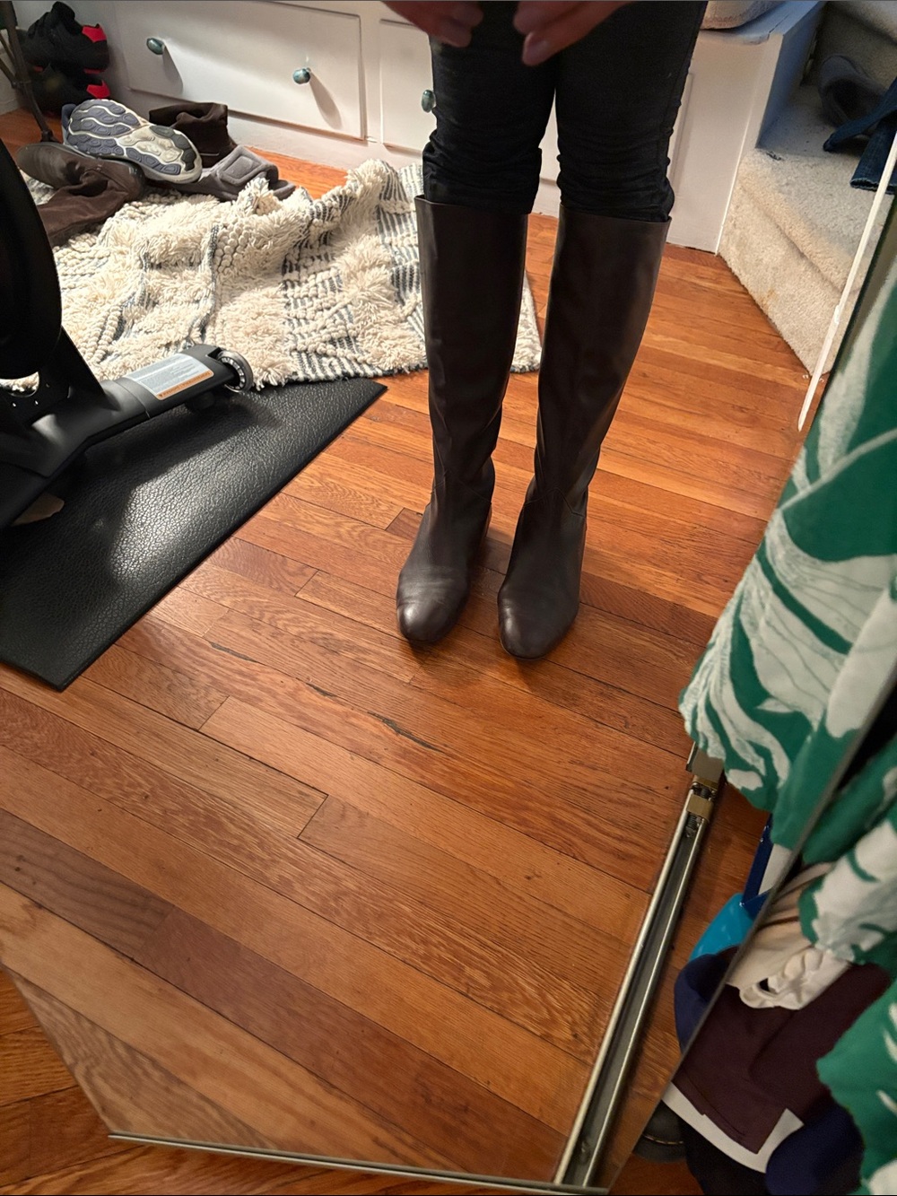 Delman Dark Brown Over-the-Knee Leather Boots